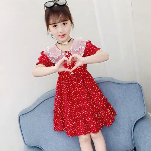 女童夏装连衣裙2021新款韩版超洋气小女孩公主裙儿童网红雪纺裙子