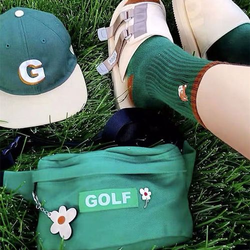 golfwang卡通刺绣音乐节限定男袜运动休闲女袜嘻哈情侣中筒潮袜子