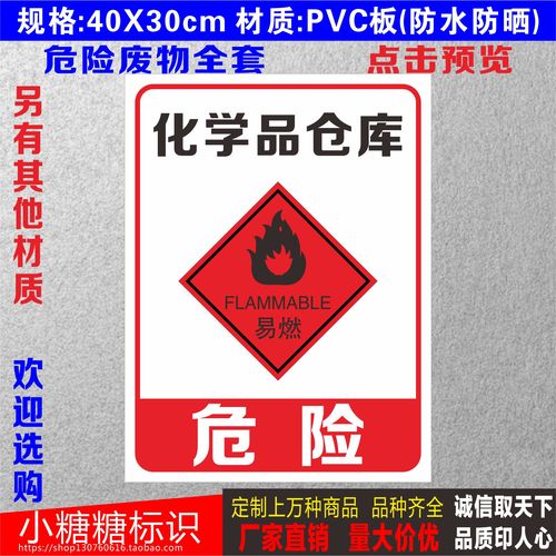 化学品仓库危险废物标识标志牌危废标签警示牌铝板警告标示牌定制