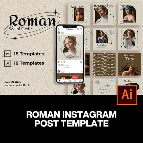 18款潮流复古酸性ins媒体公众号推文排版设计ai图文版式素材模板