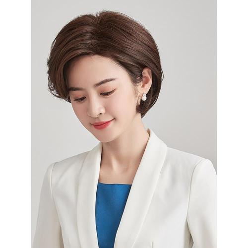 【瑞贝卡假发】女主持人新闻主播上镜假发女短发短卷发央视播音员