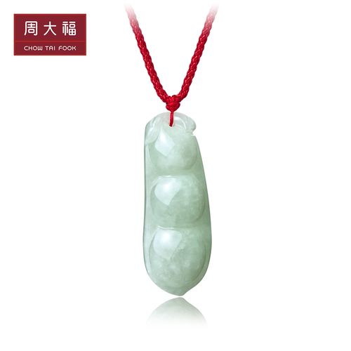 周大福珠宝首饰平安豆荚翡翠玉吊坠k63152