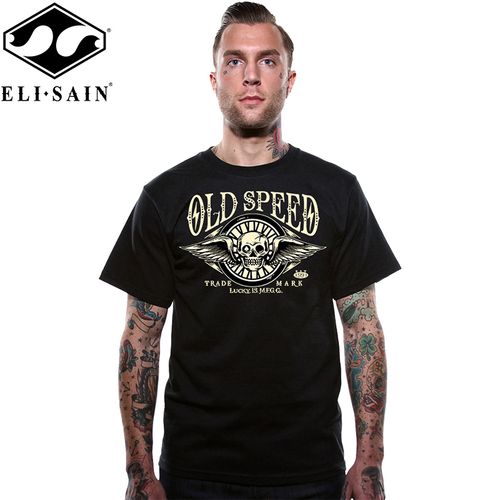 lucky13美式oldschool哈雷机车西海岸街头朋克摇滚重磅纯棉t恤