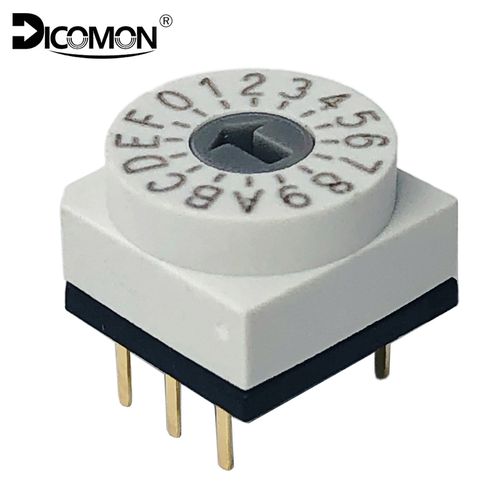 dicomon多档位旋转编码开关小型波段tdr-16数字旋钮调档拨码开关