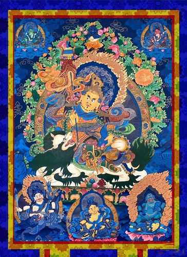 新款客厅高端唐卡印花十字绣正品纯棉线财宝天王多闻天王镇宅全绣