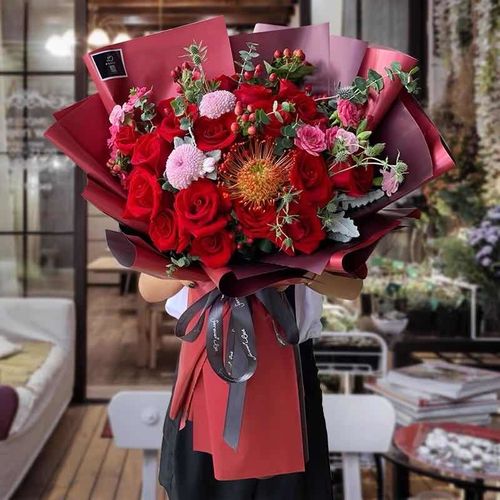 温州鲜花速递同城玫瑰花混搭花束生日鲜花店同城配送花订花送上门