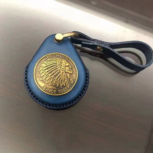 适用于哈雷摩托车感应钥匙包纯手工定制头层牛皮钥匙套挂件扣改装