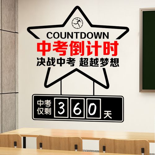 2022中考倒计时墙贴考研高三班级布置教室装饰文化标语励志贴纸画