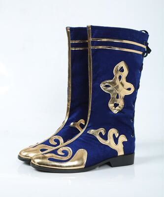 蒙古靴子男女内蒙古秧歌摔跤古风蒙古族长筒靴舞龙演出鞋制服走.