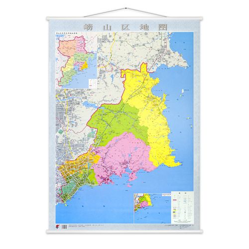2021新版 崂山区地图 高清正版现货 带杆约1.1*0.