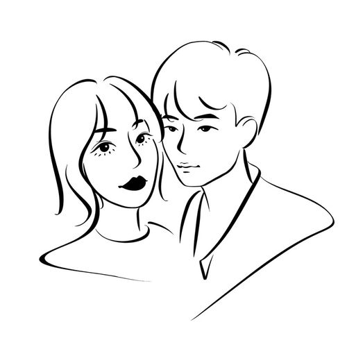 简笔画像定制 ins极简风人物设计真人照片转手绘线条