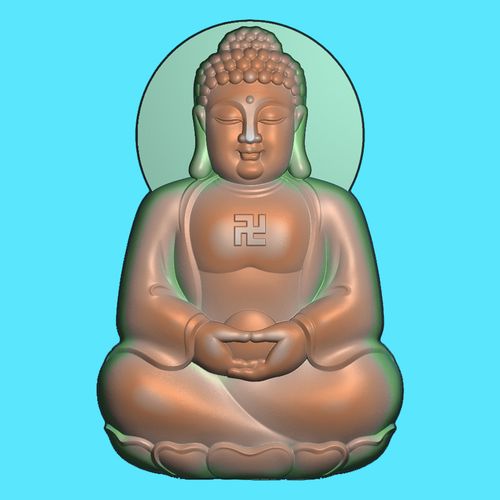 爆款大日如来精雕图精品人物灰度图新款正装佛祖电脑雕刻图正反面