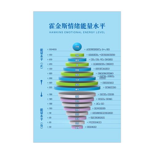 霍金斯情绪能量水平 【高档pvc金属银装裱画】40cm*60cm