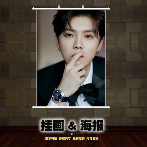 鹿晗海报壁纸墙纸卷轴布艺挂画宿舍装饰画贴画明星周边生日礼物
