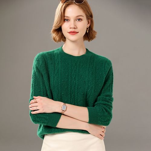 2021女士羊绒衫圆领秋冬山羊绒套头针织衫百搭打底