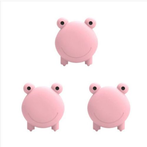 卡通硅胶防撞垫墙面防撞贴墙壁门把手家具冰箱门缓冲贴 粉色青蛙3只