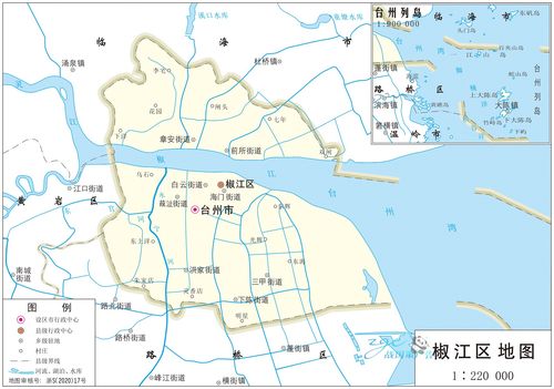 新版台州市椒江区地图交通河流水系卫星旅游地形政区电子版定制