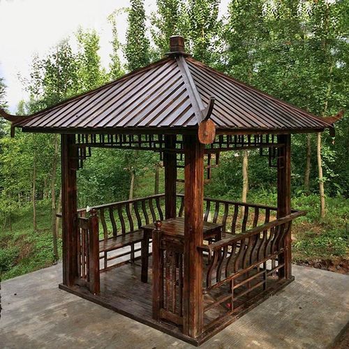 亭子 庭院别墅仿古四角凉亭 木质 花园景区公园 休闲亭 凉亭 木屋 a款