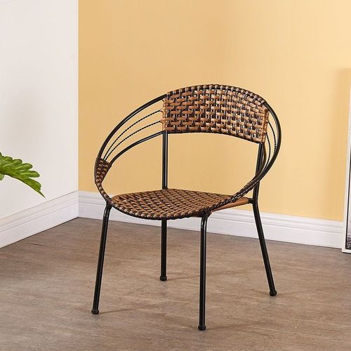 东方雅岚 小藤椅矮款小号腾椅子靠背椅单人老人家用编织藤条凳子阳台