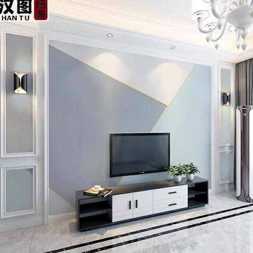 轻奢高档电视背景墙壁纸壁画现代简约客厅装饰3d北欧几何线条墙布
