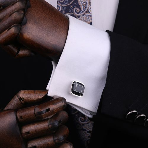 黑色宝石袖扣玛瑙袖钉cufflinks结婚新郎衬衫袖钉商务会议袖扣潮