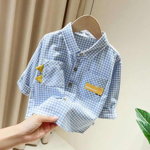 9660迪·士·尼·乐园言弘原创品牌男童格子衬衫1-3岁4潮儿童衬衣