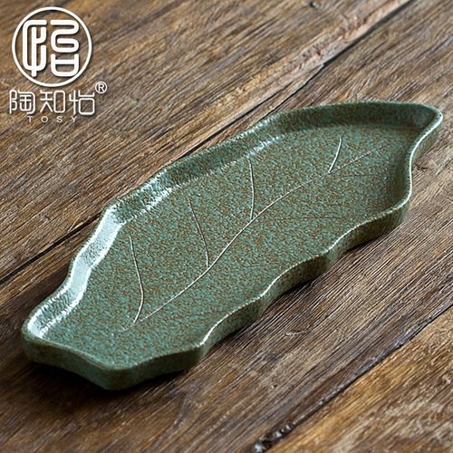 手工粗陶干泡茶盘复古陶瓷茶台小茶盘创意托盘小号功夫茶具