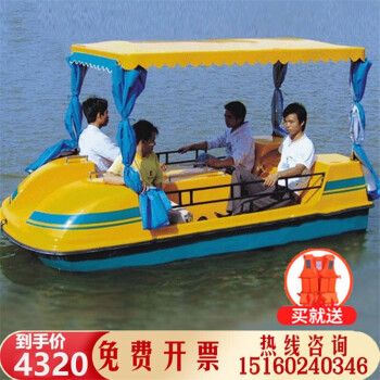 (水上脚踏船)新款景区公园水上游乐船四人脚踏船卡通脚踏船湖面休闲