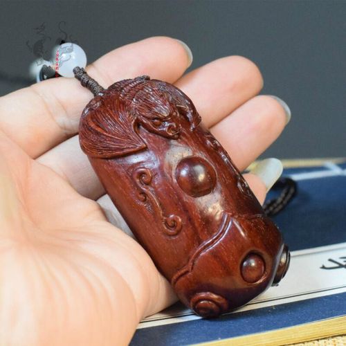 印度小叶紫檀 红木手把件 木雕文玩如意赐福实木工艺品挂件创意摆件