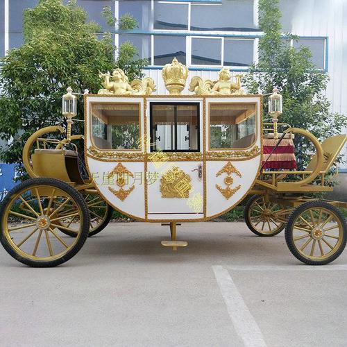 婚庆婚礼欧式皇家马车电动四轮旅游观光车马拉车四轮马车摆件模型