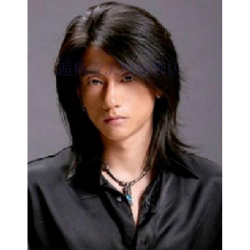 假发男披肩发丝语假发 蓬松非主流男士假发 日韩男中长发学生表演披肩