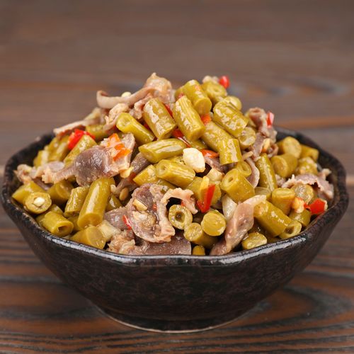 三知情鸡胗酸豆角湖南开胃小菜农家自制腌制泡缸豆下饭菜酱菜瓶装