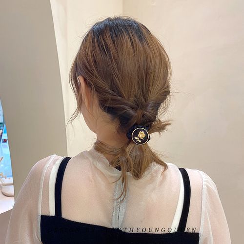 橡皮筋女扎头发圈头绳20201年新款网红洋气玫瑰花高马尾发绳皮套