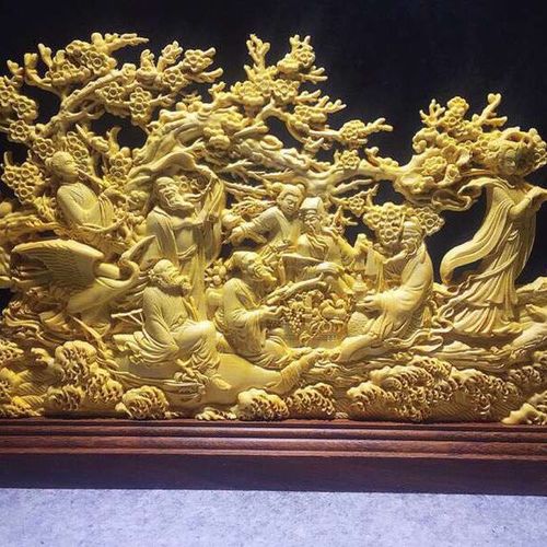 知茗 黄杨木木雕摆件工艺品《八仙过海》八仙过海各显神通,黄杨精雕款