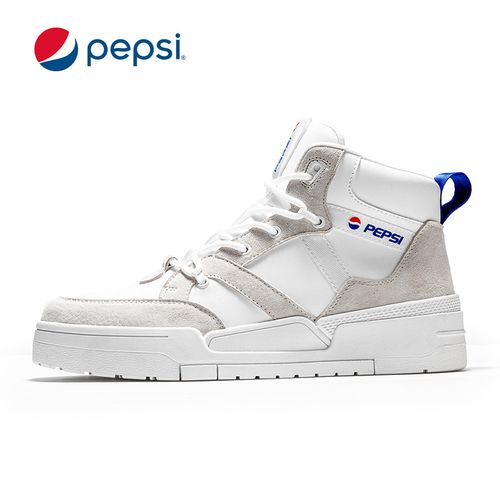 pepsi/百事高帮鞋男韩版潮流空军一号白鞋男士潮鞋子