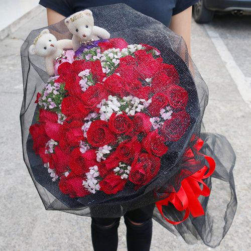 榆林鲜花同城速递同城红玫瑰花束礼盒榆阳神木靖边生日配送花店