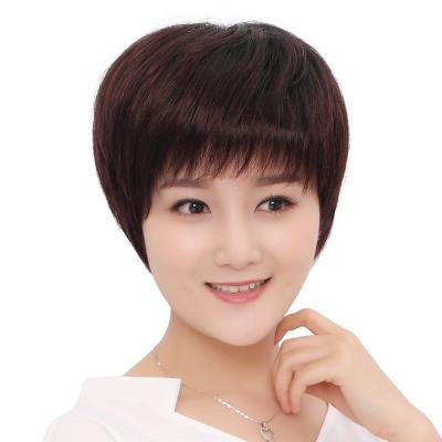 假发女短发短直发中老年妈妈短发逼真发型碎头套夏季