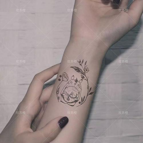 欣苏橙 纹身贴防水女持久韩国仿真黑白个性纹身贴防水