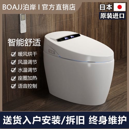 日本泊岸全自动智能马桶一体式家用电动陶瓷坐便器即热式遥控烘干