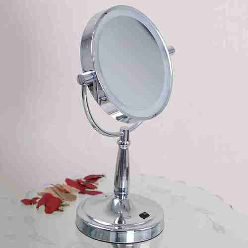 银色35梳妆镜倍灯镜倍7寸12双面倍10led化妆镜亮倍台式放大