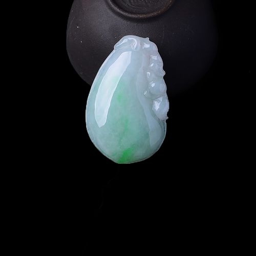 玉石寨玉器 冰糯种阳绿翡翠福瓜吊坠缅甸保真老坑a货玉瓜挂件送证