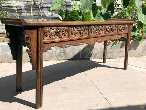 清代黄花梨雕龙闷柜条案明清古典家具桌子精品收藏条案玄关装饰