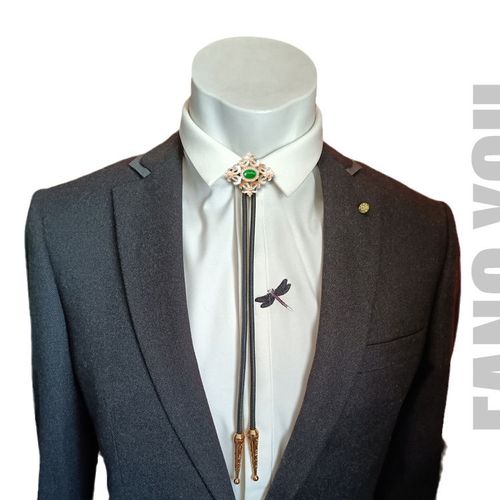欧美领绳波洛领带潮男bolo tie百搭蜡绳领带领结重工项链 两用