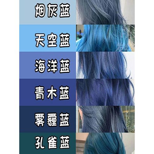 染发膏珍草堂蓝色雾霾蓝染发剂染蓝灰色蓝黑色免漂染头膏染头发用