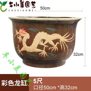 陶瓷花盆超大特大号龙缸庭院种树盆景铁树发财树大型盆栽 外口径50cm