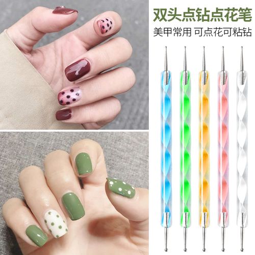 美甲工具套装双头亚克力点钻针指甲油胶点花勾花点钻波点笔点珠笔