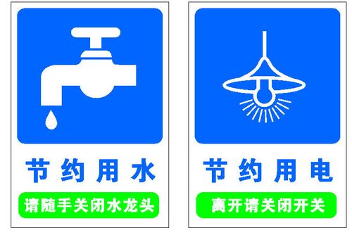 607海报印制海报展板素材307节约用水用电安全标识标志