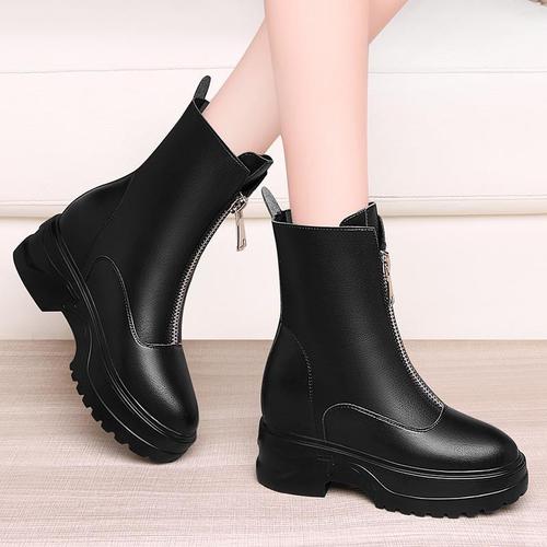 2020新款春季中筒靴子女士春秋款百搭英伦风短靴马丁