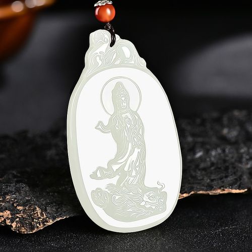 沃韵 新疆和田玉吊坠乘龙观音玉坠男士转运保平安玉石