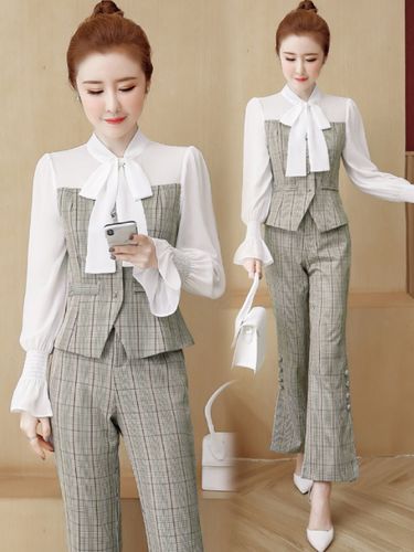 早春2021新款女装洋气职业套装显瘦潮时尚秋季气质套装两件套裤潮